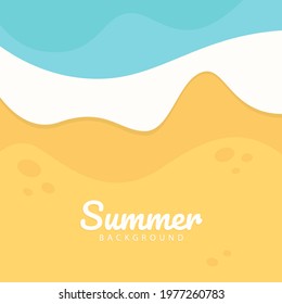 Summer Background with Simple Top View Beach Illustration - EPS 10 Vector