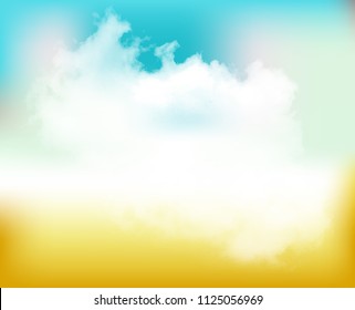 Summer background .Sky and Clouds. Vector illustration. Space for your text.