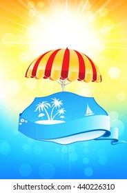 Summer background with space for your own text. A4 format, Print colors used.