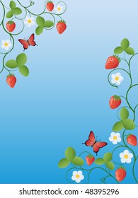 Summer background with strawberry. Vector illustration.