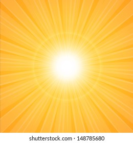Summer background with a summer sun burst