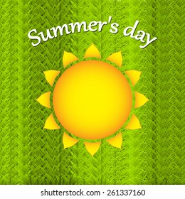 Summer background sun grass vector illustration