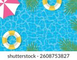 Summer background with swimming pool illustrations for banners, cards, flyers, social media wallpapers.