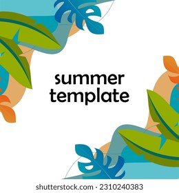 Summer Background template 2023 with leaf