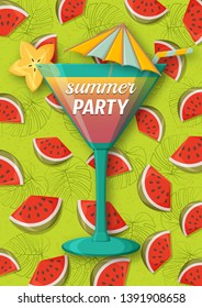 Summer background template for banners and wallpapers, invitation cards and posters. Vector illustration template.