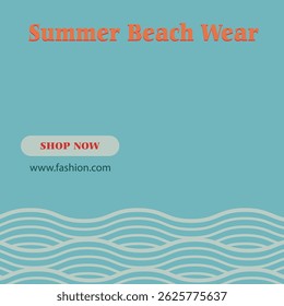 Summer Background template for online shopping promotion. with wave line pattern decoration element.