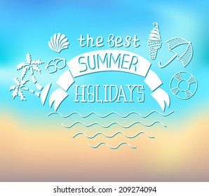 Summer Background with Text - Illustration