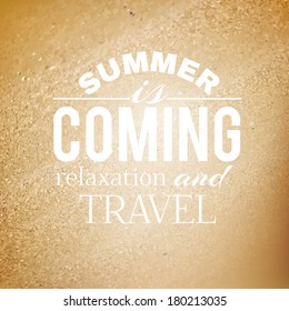 Summer background with text.  Vector illustration.