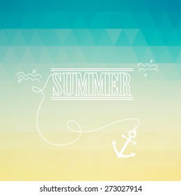 Summer background with text. Vector illustration.