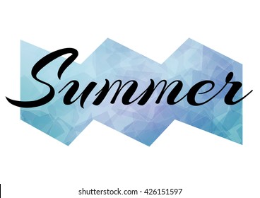 Summer background with text - Summer. vector isolated background, colour blue chape with text
