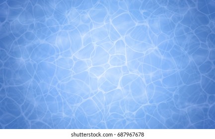 Summer background. Texture of water surface. Pool water. Overhead view. Vector illustration nature background.