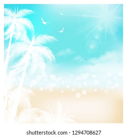 summer background, summer time, summer holiday concept vector illustration