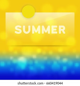 Summer background with transparent label