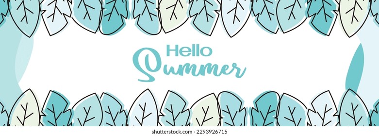 fondo de verano, diseño moderno con adorno de hojas. Plantilla para banner, web, tarjeta de felicitación, presentación.