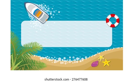 Summer background or Summer tropical banner.Vector illustration.