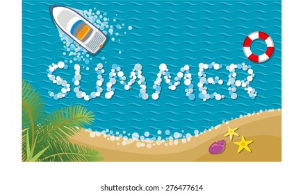 Summer background or Summer tropical banner.Vector illustration.