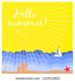 Summer background with tropical beach.