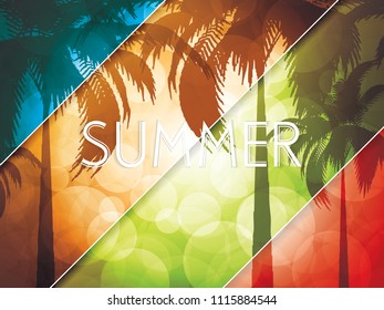 Summer background, tropical concept design, vector illustration