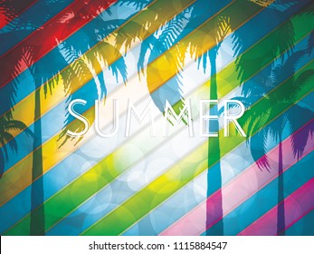 Summer background, tropical concept design, vector illustration