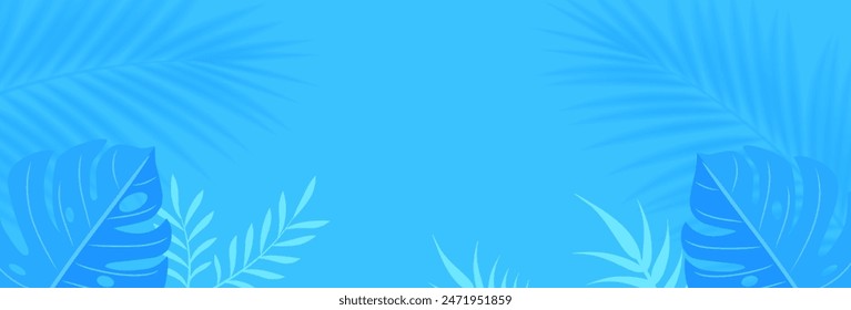 Sommer-Hintergrund. Tropisches Sommerblatt Banner Design. Minimales Sommer-Kreativkonzept. Vektorillustration
