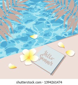 Summer background with tropical leaf. Holiday illustration.