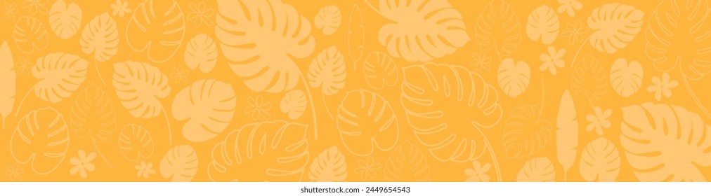 Summer background with tropical leaves. Vector illustration
