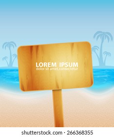 Summer background. Tropical sea and beach. EPS10 vector