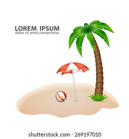 Summer background. Tropical sea and beach. EPS10 vector