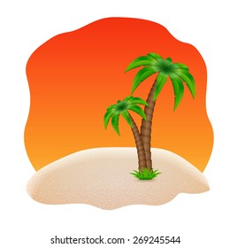 Summer background. Tropical sea and beach. EPS10 vector
