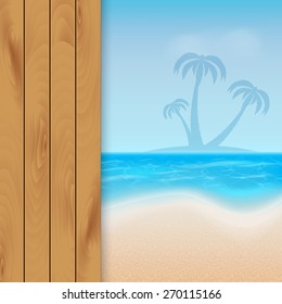 Summer background. Tropical sea and beach. EPS10 vector