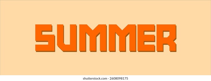 Summer background typography with tropical font, Vector illustration in trendy flat style