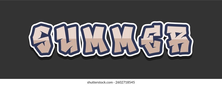 Summer background typography. Vector illustration in trendy flat style.