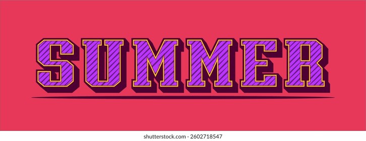 Summer background typography. Vector illustration in trendy flat style.
