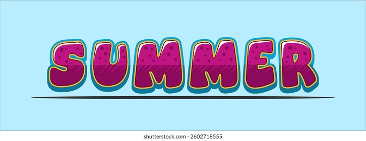 Summer background typography. Vector illustration in trendy flat style.