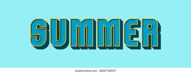 Summer background typography. Vector illustration in trendy flat style.