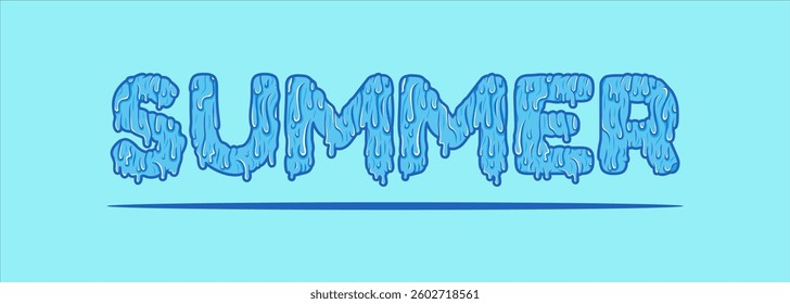 Summer background typography. Vector illustration in trendy flat style.