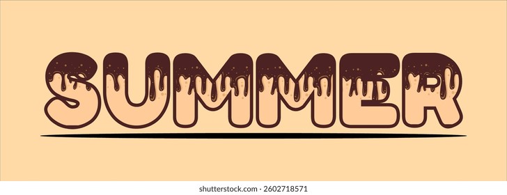 Summer background typography. Vector illustration in trendy flat style.