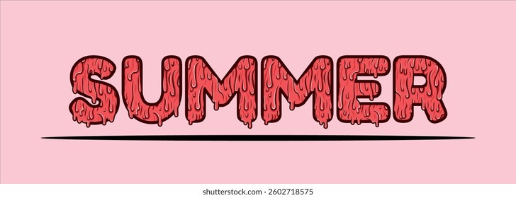 Summer background typography. Vector illustration in trendy flat style.