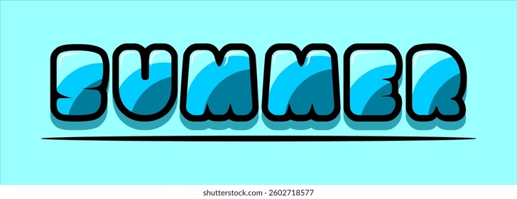 Summer background typography. Vector illustration in trendy flat style.