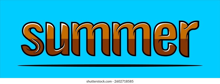 Summer background typography. Vector illustration in trendy flat style.