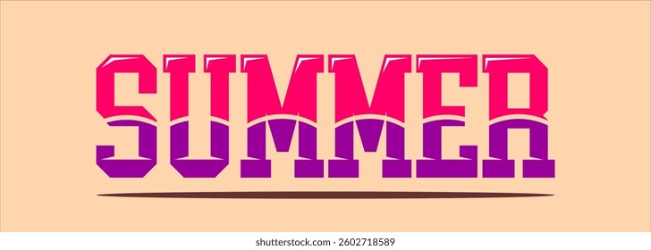 Summer background typography. Vector illustration in trendy flat style.