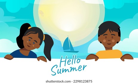 Summer background. Summer vacation fun. Tropical beach. Travel background.