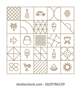 Summer background vacation geometric outline
