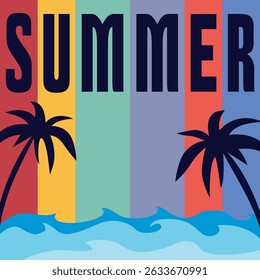 Summer background vector design with variant vertical colour. Good for background, T-shirt design etc.