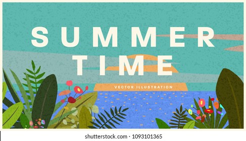 Summer background. Vector illustration.