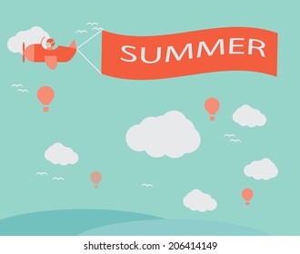 Summer background, vector illustration