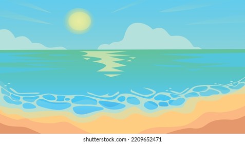 Summer background, vector illustration of the  beach