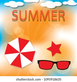 Summer Background Vector illustration of a glowing Summer time background.