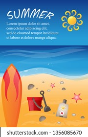 Summer Background - Vector Illustration, Graphic Design. Summer Background For Placard Template, Beach Poster, Flyer, Leaflet, Banner and Summer Party Poster