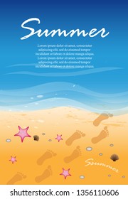 Summer Background - Vector Illustration, Graphic Design. Summer Background For Placard Template, Beach Poster, Flyer, Leaflet, Banner and Summer Party Poster